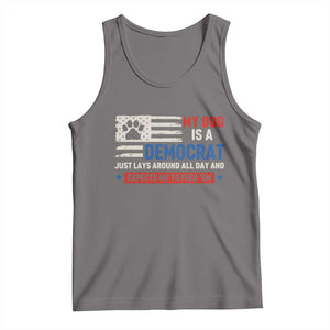 My Dog Is A Democrat American Paw Flag Patriotic Tank Top Just Lays Around Expects To Be Fed Conservative Humor Dog Owner