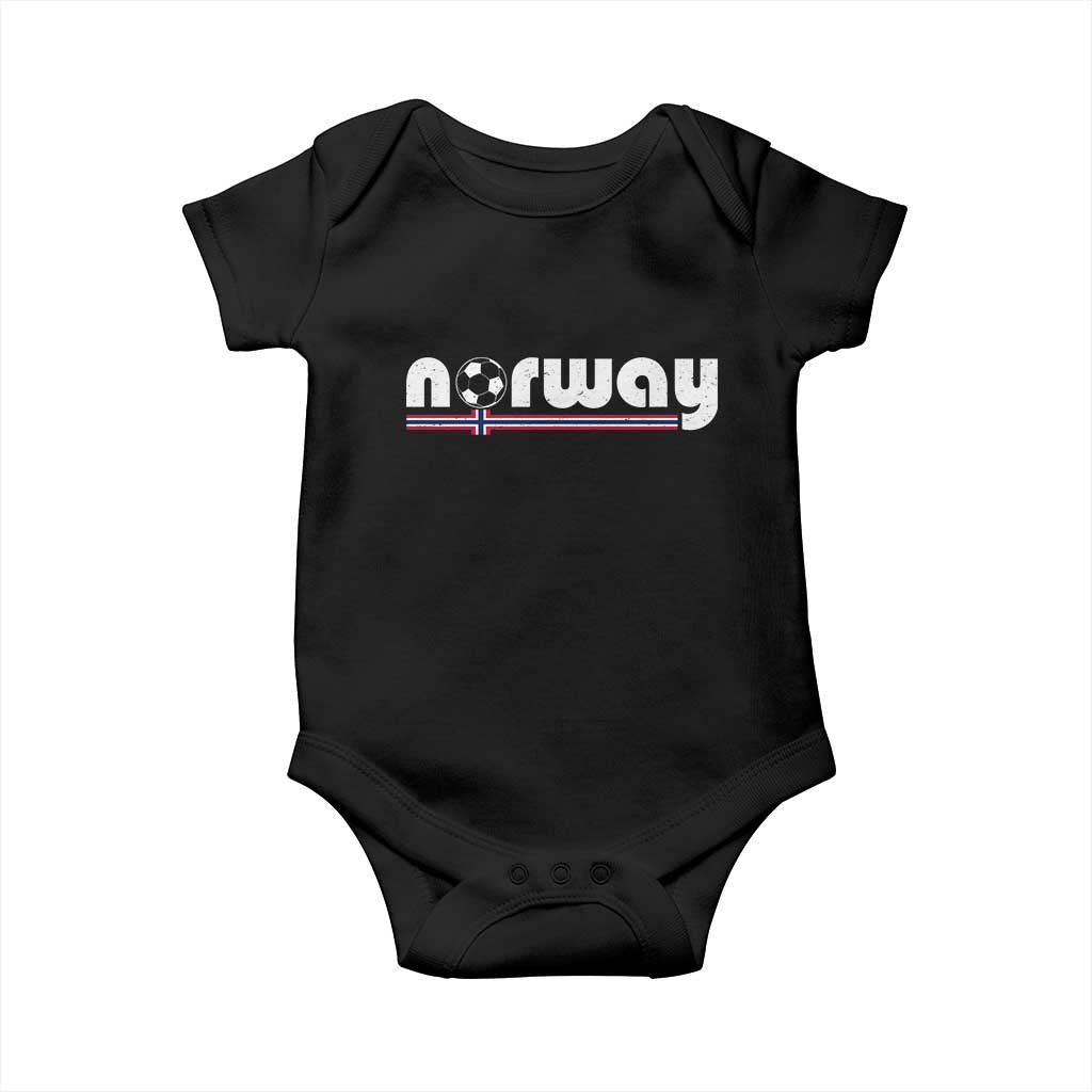 Classic Norway Soccer Vintage Norwegian Flag Baby Onesie Football Fans Support TS02 Black Print Your Wear