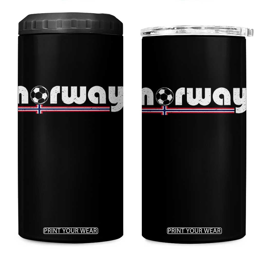 Classic Norway Soccer Vintage Norwegian Flag 4 in 1 Can Cooler Tumbler Football Fans Support TS02 One Size: 16 oz Black Print Your Wear