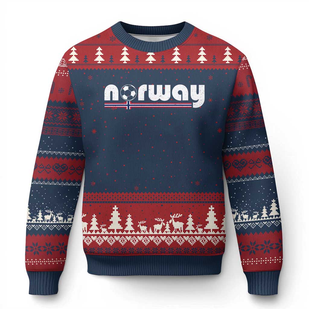 Classic Norway Soccer Vintage Norwegian Flag Ugly Christmas Sweater Football Fans Support TS02 Navy Red Print Your Wear