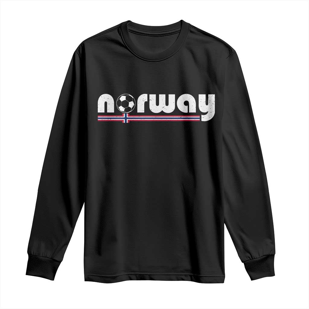 Classic Norway Soccer Vintage Norwegian Flag Long Sleeve Shirt Football Fans Support TS02 Black Print Your Wear