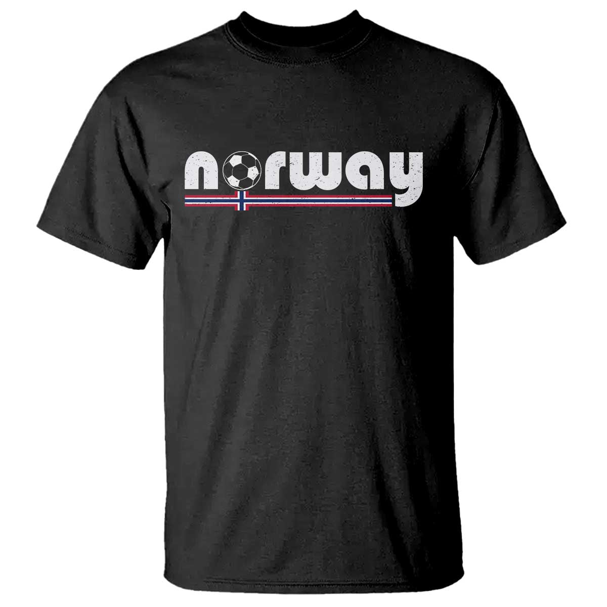 Classic Norway Soccer Vintage Norwegian Flag T Shirt Football Fans Support TS02 Black Print Your Wear