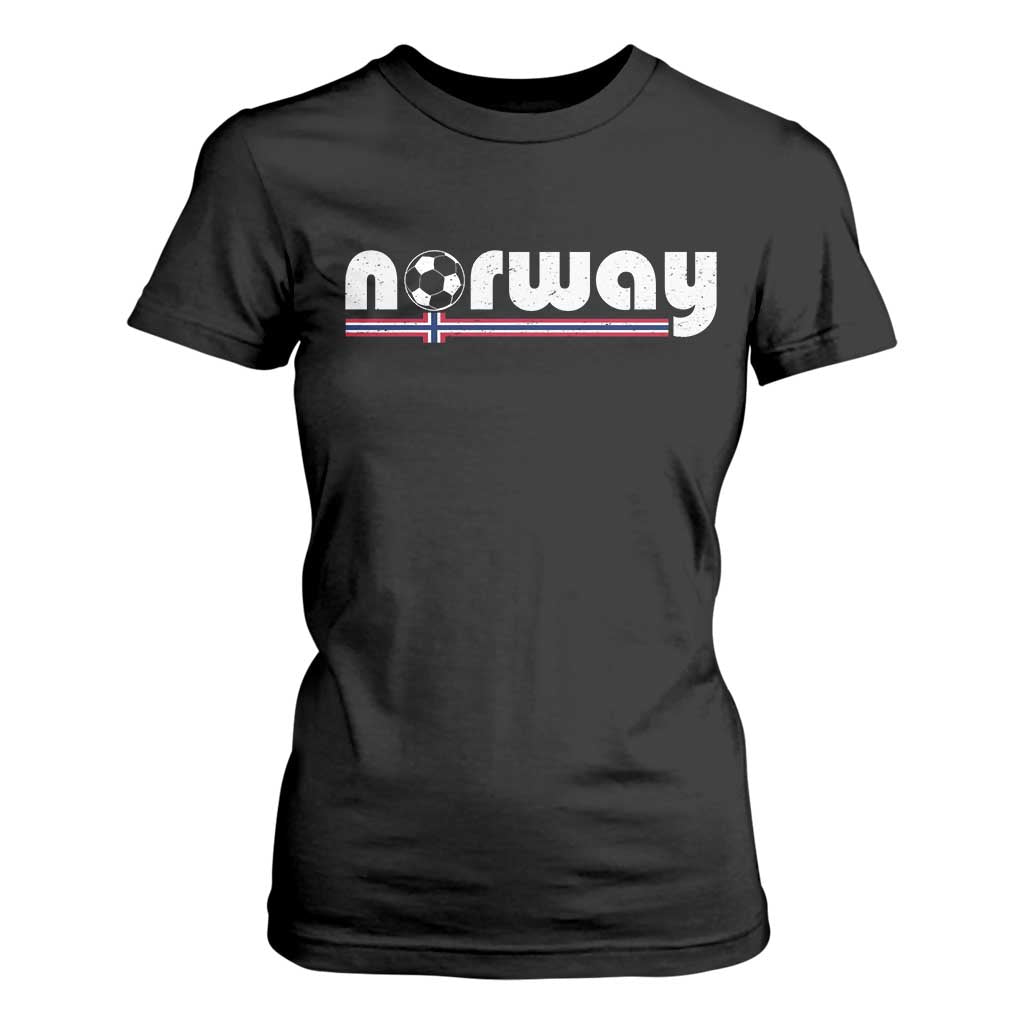 Classic Norway Soccer Vintage Norwegian Flag T Shirt For Women Football Fans Support TS02 Black Print Your Wear