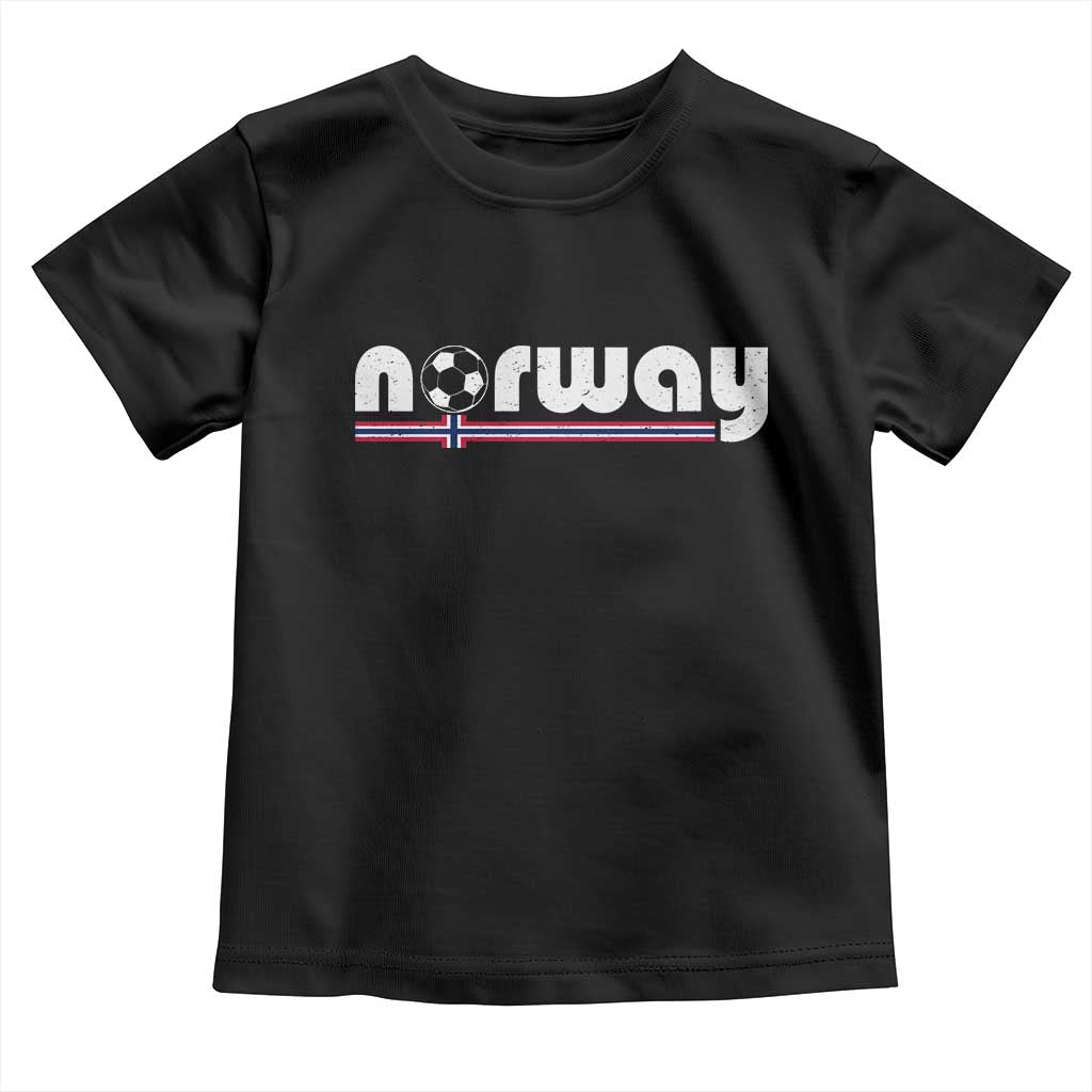 Classic Norway Soccer Vintage Norwegian Flag Toddler T Shirt Football Fans Support TS02 Black Print Your Wear