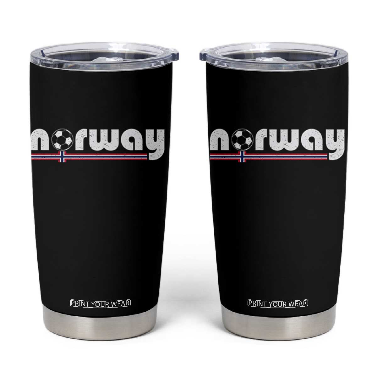 Classic Norway Soccer Vintage Norwegian Flag Tumbler Cup Football Fans Support TS02 Black Print Your Wear
