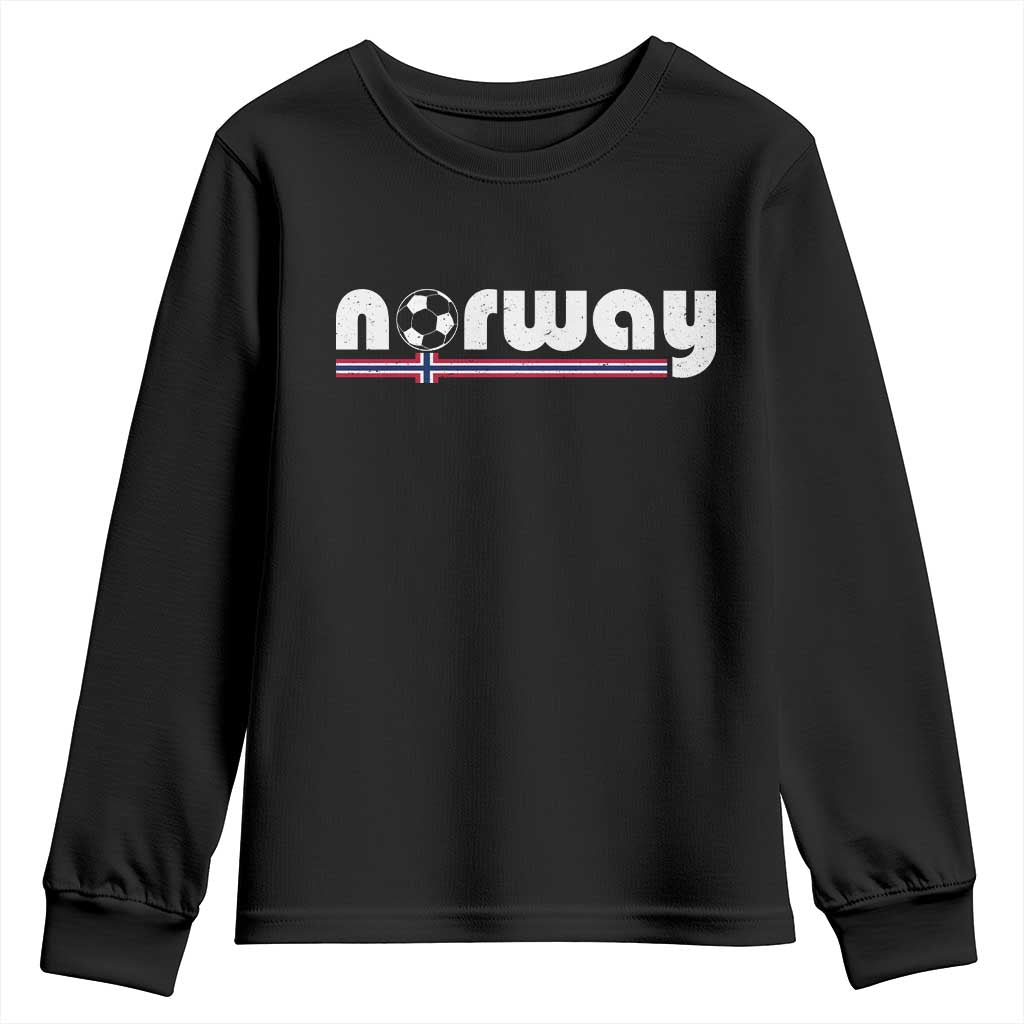 Classic Norway Soccer Vintage Norwegian Flag Youth Sweatshirt Football Fans Support TS02 Black Print Your Wear