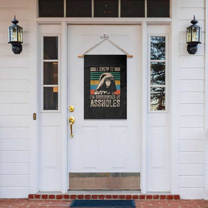 Funny I Knew It Im Surrounded by Axxholes Sci-fi Parody Garden Flag Retro Sunset Space Vintage 1980s Movie Quote Inspo Meme TS02 Print Your Wear