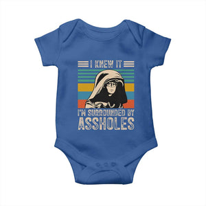 Funny I Knew It Im Surrounded by Axxholes Sci-fi Parody Baby Onesie Retro Sunset Space Vintage 1980s Movie Quote Inspo Meme TS02 Royal Blue Print Your Wear