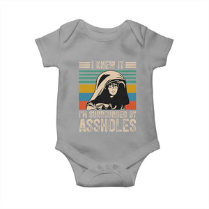 Funny I Knew It Im Surrounded by Axxholes Sci-fi Parody Baby Onesie Retro Sunset Space Vintage 1980s Movie Quote Inspo Meme TS02 Sport Gray Print Your Wear