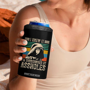 Funny I Knew It Im Surrounded by Axxholes Sci-fi Parody 4 in 1 Can Cooler Tumbler Retro Sunset Space Vintage 1980s Movie Quote Inspo Meme TS02 Print Your Wear