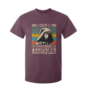 Funny I Knew It Im Surrounded by Axxholes Sci-fi Parody T Shirt For Kid Retro Sunset Space Vintage 1980s Movie Quote Inspo Meme TS02 Maroon Print Your Wear