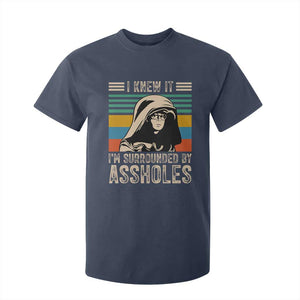 Funny I Knew It Im Surrounded by Axxholes Sci-fi Parody T Shirt For Kid Retro Sunset Space Vintage 1980s Movie Quote Inspo Meme TS02 Navy Print Your Wear
