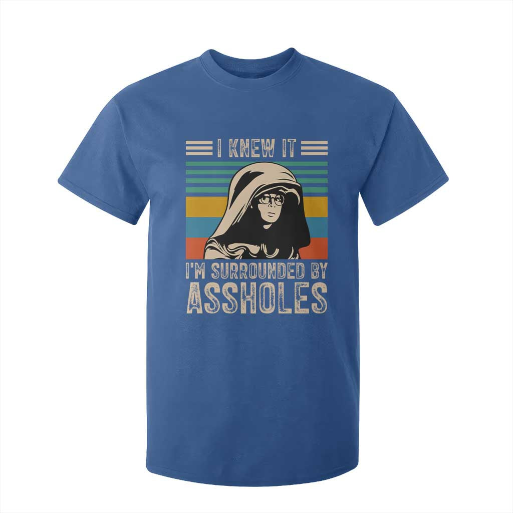 Funny I Knew It Im Surrounded by Axxholes Sci-fi Parody T Shirt For Kid Retro Sunset Space Vintage 1980s Movie Quote Inspo Meme TS02 Royal Blue Print Your Wear