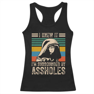 Funny I Knew It Im Surrounded by Axxholes Sci-fi Parody Racerback Tank Top Retro Sunset Space Vintage 1980s Movie Quote Inspo Meme TS02 Black Print Your Wear