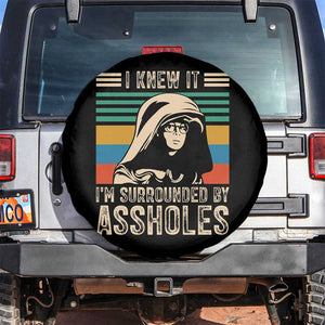 Funny I Knew It Im Surrounded by Axxholes Sci-fi Parody Spare Tire Cover Retro Sunset Space Vintage 1980s Movie Quote Inspo Meme TS02 No hole Black Print Your Wear
