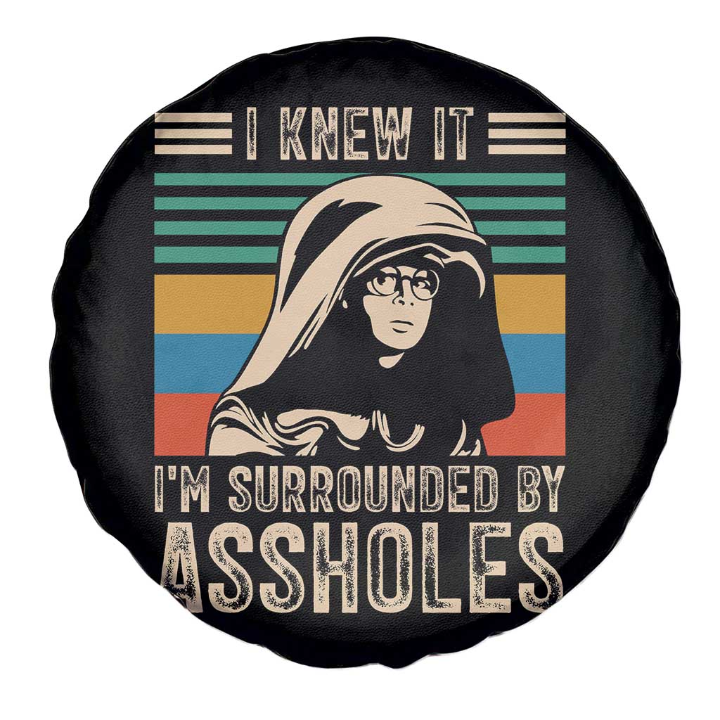 Funny I Knew It Im Surrounded by Axxholes Sci-fi Parody Spare Tire Cover Retro Sunset Space Vintage 1980s Movie Quote Inspo Meme TS02 Print Your Wear