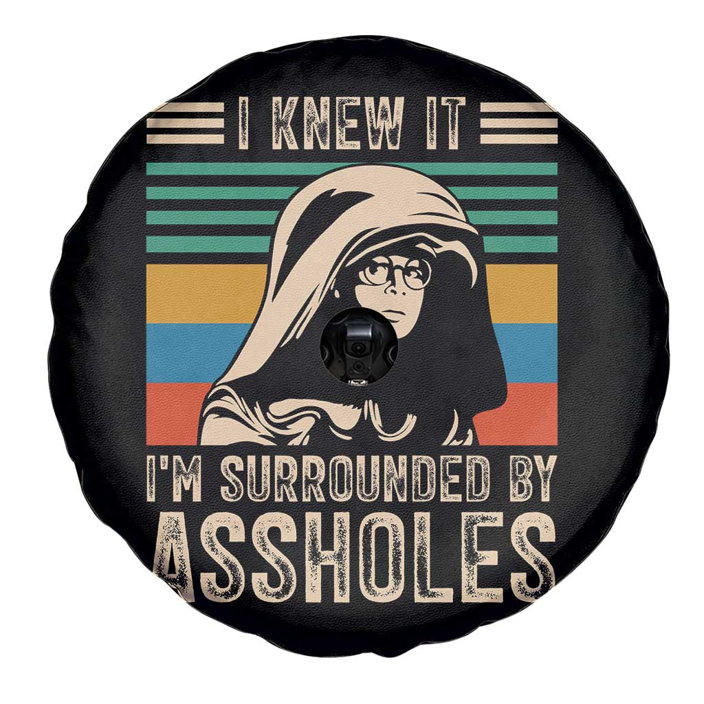 Funny I Knew It Im Surrounded by Axxholes Sci-fi Parody Spare Tire Cover Retro Sunset Space Vintage 1980s Movie Quote Inspo Meme TS02 Print Your Wear