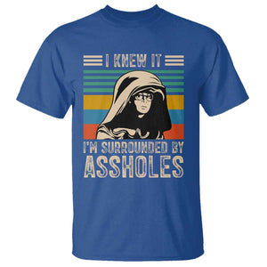 Funny I Knew It Im Surrounded by Axxholes Sci-fi Parody T Shirt Retro Sunset Space Vintage 1980s Movie Quote Inspo Meme TS02 Royal Blue Print Your Wear