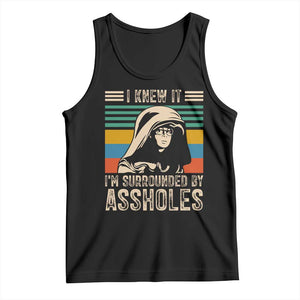 Funny I Knew It Im Surrounded by Axxholes Sci-fi Parody Tank Top Retro Sunset Space Vintage 1980s Movie Quote Inspo Meme TS02 Black Print Your Wear