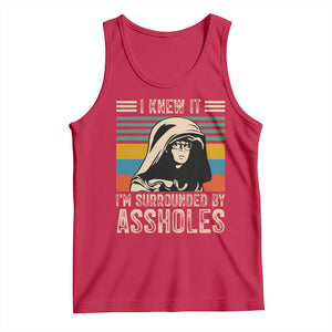 Funny I Knew It Im Surrounded by Axxholes Sci-fi Parody Tank Top Retro Sunset Space Vintage 1980s Movie Quote Inspo Meme TS02 Red Print Your Wear