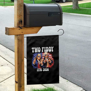 Two Fiddy Founding Fathers 1776 to 2026 Garden Flag Funny Benjamin Franklin and George Washington American Flag Semiquincentennial