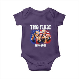 Two Fiddy Founding Fathers 1776 to 2026 Baby Onesie Funny Benjamin Franklin and George Washington American Flag Semiquincentennial