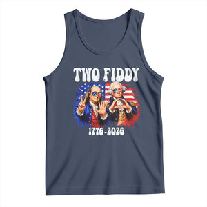 Two Fiddy Founding Fathers 1776 to 2026 Tank Top Funny Benjamin Franklin and George Washington American Flag Semiquincentennial