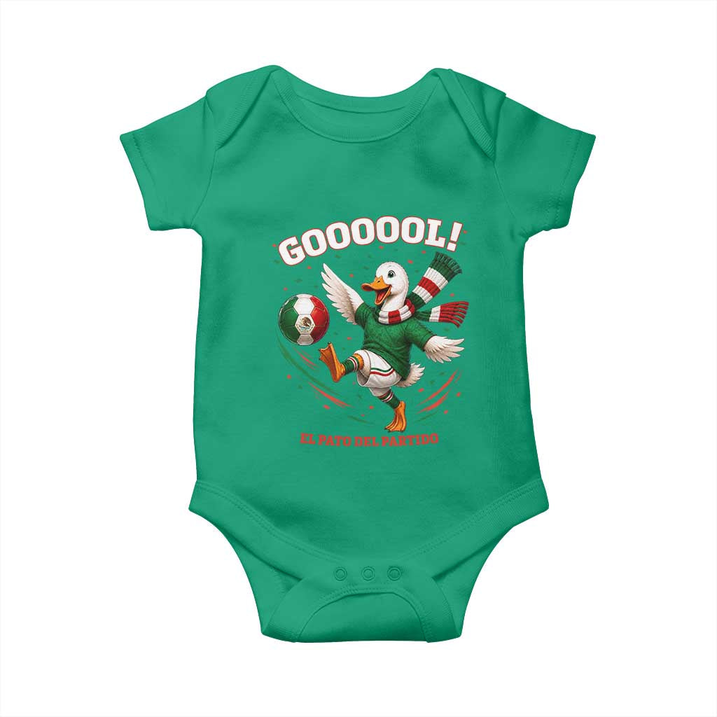 Funny Merlin the Duck Mexico Soccer Supporter Baby Onesie El Pato Del Partido Goooool Football Fans TS02 Irish Green Print Your Wear