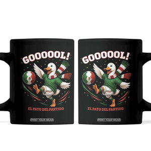 Funny Merlin the Duck Mexico Soccer Supporter Coffee Mug El Pato Del Partido Goooool Football Fans TS02 Black Print Your Wear