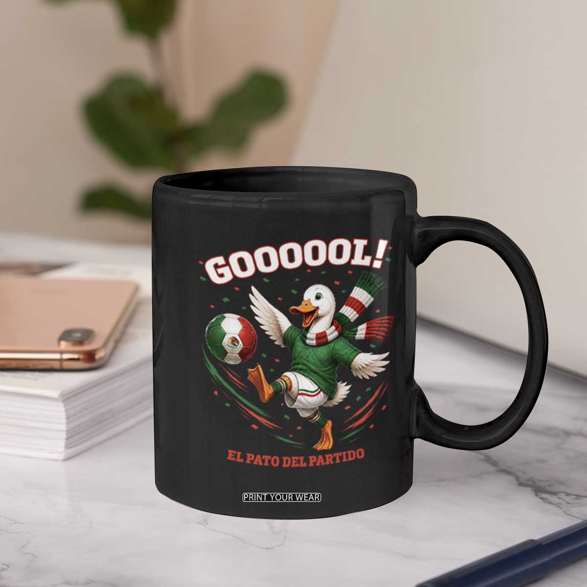 Funny Merlin the Duck Mexico Soccer Supporter Coffee Mug El Pato Del Partido Goooool Football Fans TS02 Print Your Wear