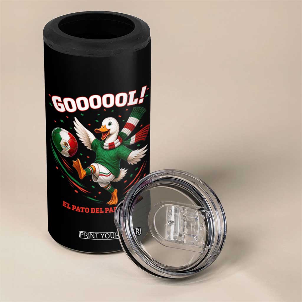 Funny Merlin the Duck Mexico Soccer Supporter 4 in 1 Can Cooler Tumbler El Pato Del Partido Goooool Football Fans TS02 Print Your Wear
