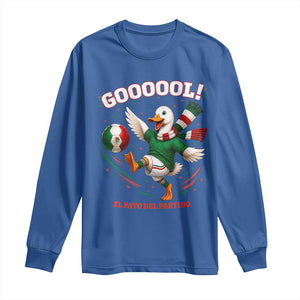 Funny Merlin the Duck Mexico Soccer Supporter Long Sleeve Shirt El Pato Del Partido Goooool Football Fans TS02 Royal Blue Print Your Wear