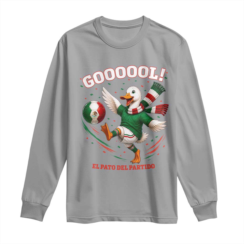 Funny Merlin the Duck Mexico Soccer Supporter Long Sleeve Shirt El Pato Del Partido Goooool Football Fans TS02 Sport Gray Print Your Wear
