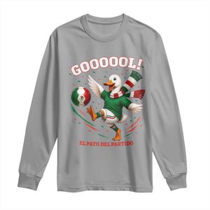 Funny Merlin the Duck Mexico Soccer Supporter Long Sleeve Shirt El Pato Del Partido Goooool Football Fans TS02 Sport Gray Print Your Wear