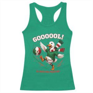 Funny Merlin the Duck Mexico Soccer Supporter Racerback Tank Top El Pato Del Partido Goooool Football Fans TS02 Irish Green Print Your Wear