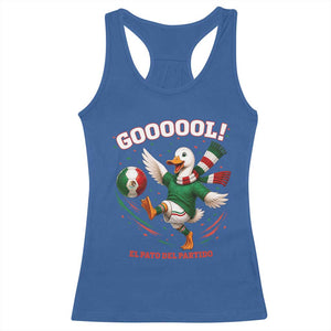 Funny Merlin the Duck Mexico Soccer Supporter Racerback Tank Top El Pato Del Partido Goooool Football Fans TS02 Royal Blue Print Your Wear