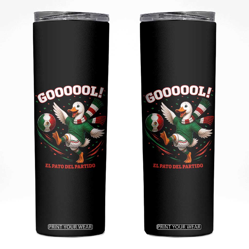 Funny Merlin the Duck Mexico Soccer Supporter Skinny Tumbler El Pato Del Partido Goooool Football Fans TS02 Black Print Your Wear
