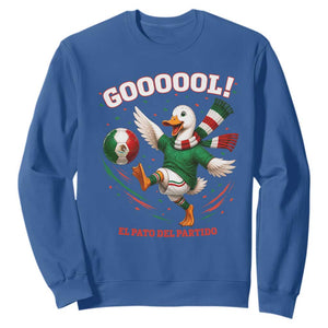Funny Merlin the Duck Mexico Soccer Supporter Sweatshirt El Pato Del Partido Goooool Football Fans TS02 Royal Blue Print Your Wear