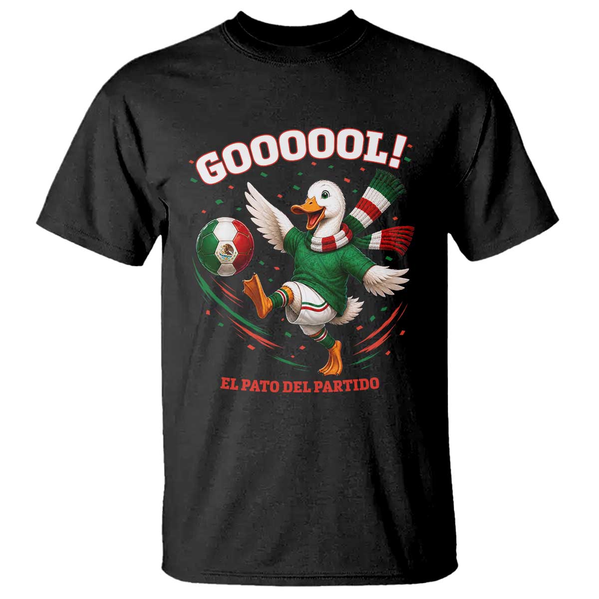 Funny Merlin the Duck Mexico Soccer Supporter T Shirt El Pato Del Partido Goooool Football Fans TS02 Black Print Your Wear