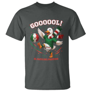 Funny Merlin the Duck Mexico Soccer Supporter T Shirt El Pato Del Partido Goooool Football Fans TS02 Dark Heather Print Your Wear