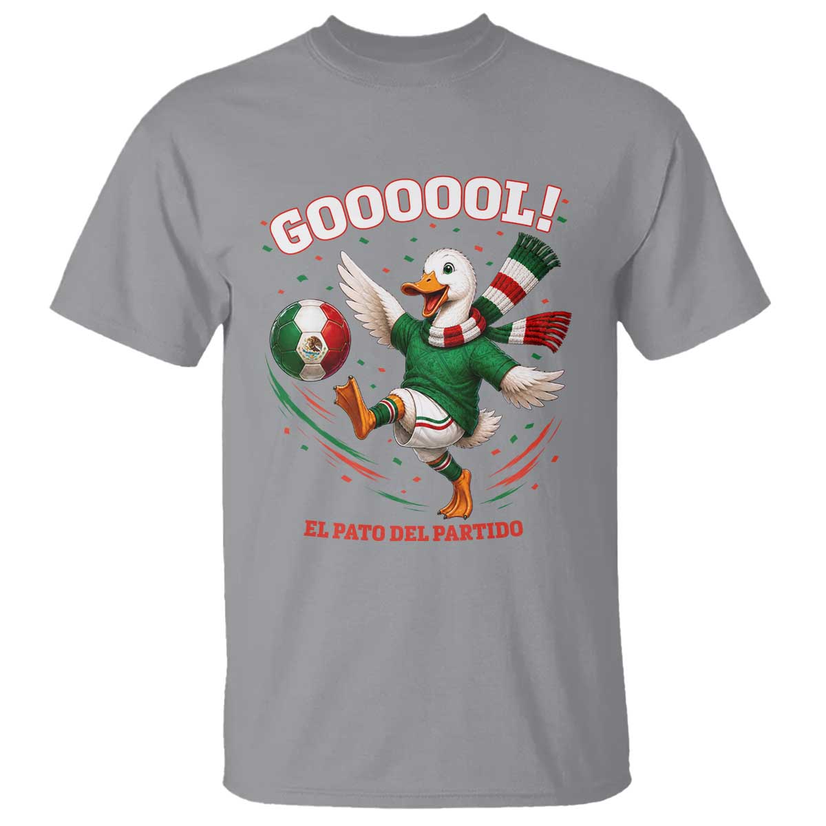 Funny Merlin the Duck Mexico Soccer Supporter T Shirt El Pato Del Partido Goooool Football Fans TS02 Sport Gray Print Your Wear