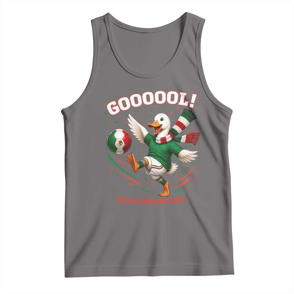 Funny Merlin the Duck Mexico Soccer Supporter Tank Top El Pato Del Partido Goooool Football Fans TS02 Deep Heather Print Your Wear