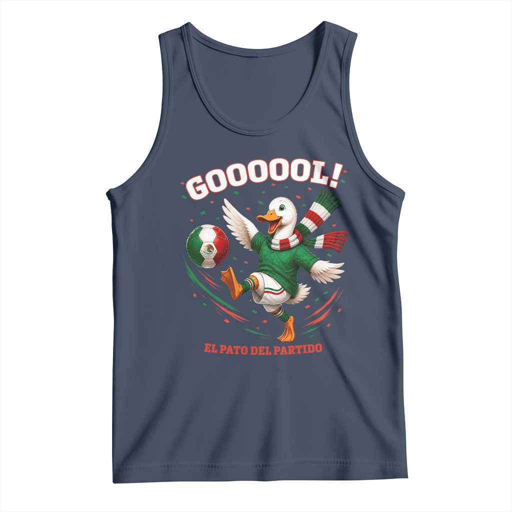 Funny Merlin the Duck Mexico Soccer Supporter Tank Top El Pato Del Partido Goooool Football Fans TS02 Navy Print Your Wear