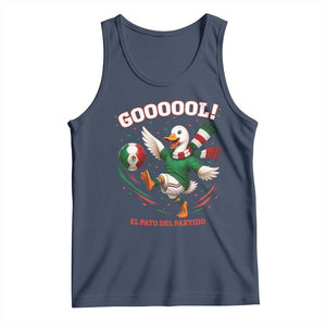 Funny Merlin the Duck Mexico Soccer Supporter Tank Top El Pato Del Partido Goooool Football Fans TS02 Navy Print Your Wear