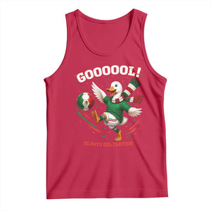 Funny Merlin the Duck Mexico Soccer Supporter Tank Top El Pato Del Partido Goooool Football Fans TS02 Red Print Your Wear