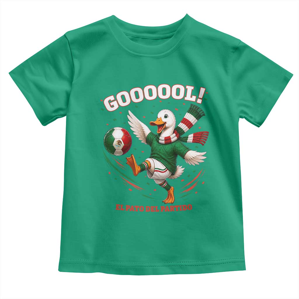 Funny Merlin the Duck Mexico Soccer Supporter Toddler T Shirt El Pato Del Partido Goooool Football Fans TS02 Irish Green Print Your Wear