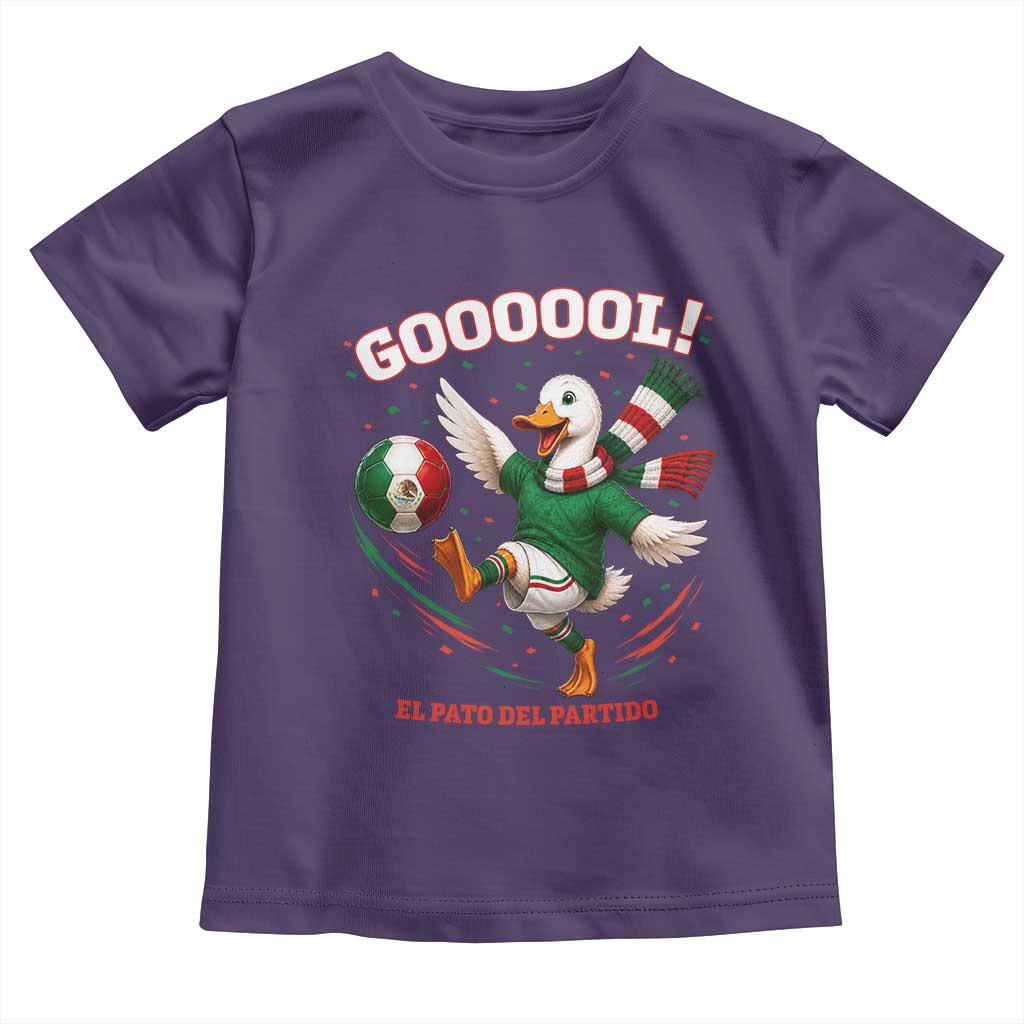 Funny Merlin the Duck Mexico Soccer Supporter Toddler T Shirt El Pato Del Partido Goooool Football Fans TS02 Purple Print Your Wear