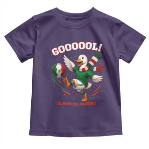 Funny Merlin the Duck Mexico Soccer Supporter Toddler T Shirt El Pato Del Partido Goooool Football Fans TS02 Purple Print Your Wear