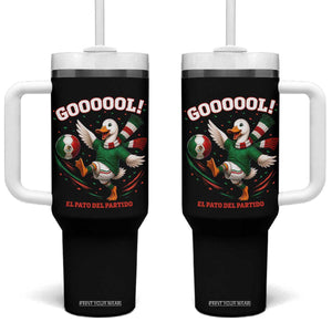 Funny Merlin the Duck Mexico Soccer Supporter Tumbler With Handle El Pato Del Partido Goooool Football Fans TS02 One Size: 40 oz Black Print Your Wear