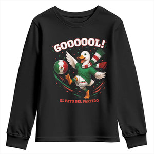 Funny Merlin the Duck Mexico Soccer Supporter Youth Sweatshirt El Pato Del Partido Goooool Football Fans TS02 Black Print Your Wear